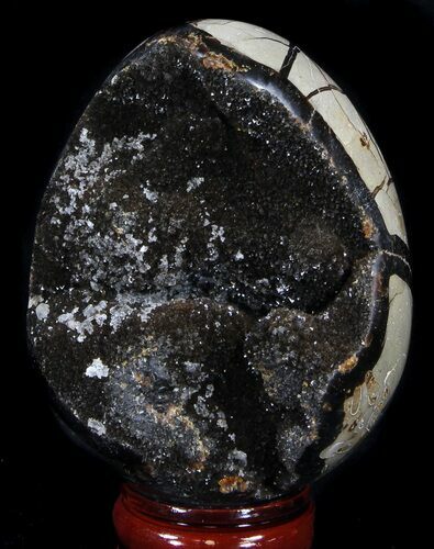 Septarian Dragon Egg Geode - Crystal Filled #37371